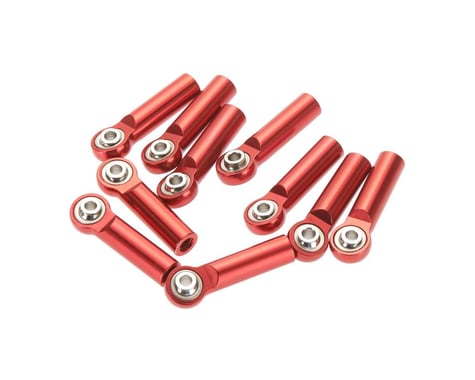 RC4WD M3/M4 Long Straight Alum Rod Ends Red (10)