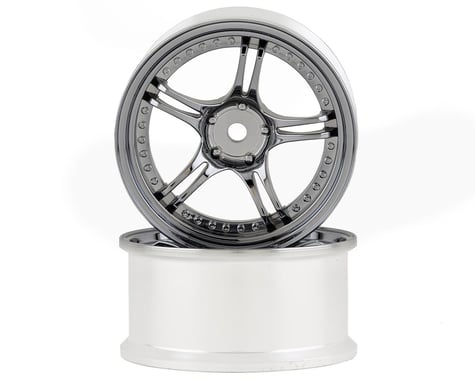 RC Art SSR Professor SPX 5-Split Spoke Drift Wheels (Black Chrome) (2)