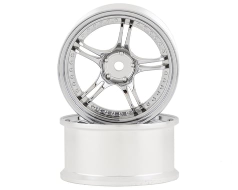 RC Art SSR Professor SPX 5-Split Spoke Drift Wheels (Chrome Silver) (2) (6mm Offset)