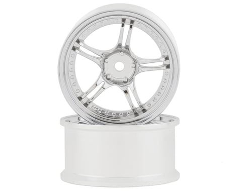 RC Art SSR Professor SPX 5-Split Spoke Drift Wheels (Matte Silver) (2) (6mm Offset)
