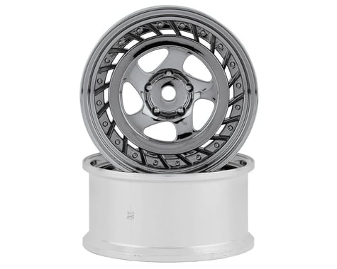 RC Art SSR Formula Aero 5-Spoke Drift Wheels (Chrome Silver) (2) (Deep Face 8mm Offset)