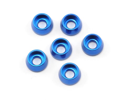 Racers Edge 3mm Aluminum Cap Head Washer (Blue) (6)