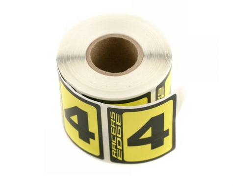 Racers Edge #4 Race Car Numbers (Black/Yellow)