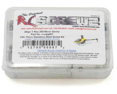 RC Screwz Align T-Rex 250 Stainless Steel Screw Kit