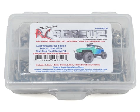 RC Screwz Axial Wrangler G6 Stainless Steel Screw Kit