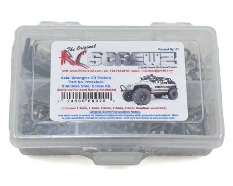 RC Screwz Axial Wrangler C/R Edition Stainless Steel Screw Kit