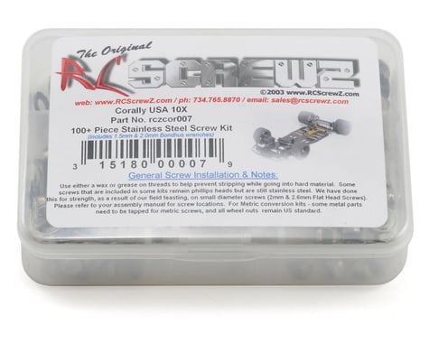 RC Screwz Corally 10X 1/10 Pan Car Stainless Steel Screw Kit
