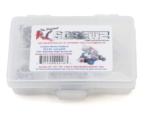 RC Screwz Custom Works Outlaw 5 (CSW0726) Stainless Steel Screw Kit