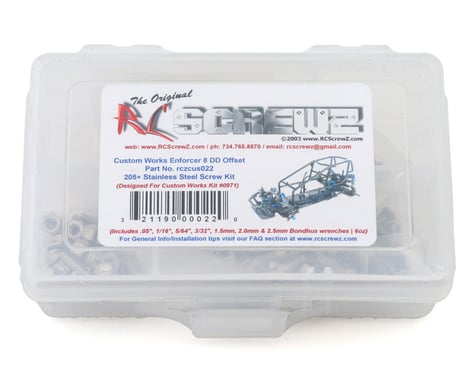 RC Screwz Custom Works Enforcer 8 DD Stainless Steel Screw Kit