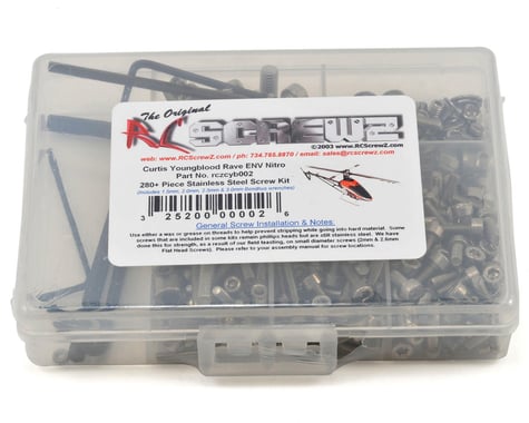 RC Screwz Curtis Youngblood Rave ENV Nitro Stainless Steel Screw Kit