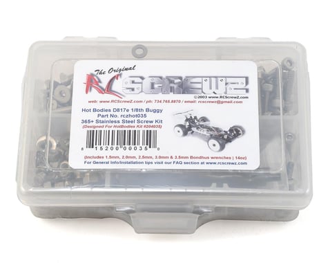 RC Screwz HotBodies D817e Stainless Steel Screw Kit