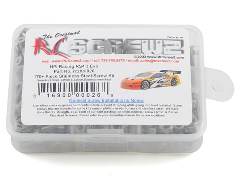 RC Screwz HPI RS4 3 RTR Evo Stainless Steel Screw Kit