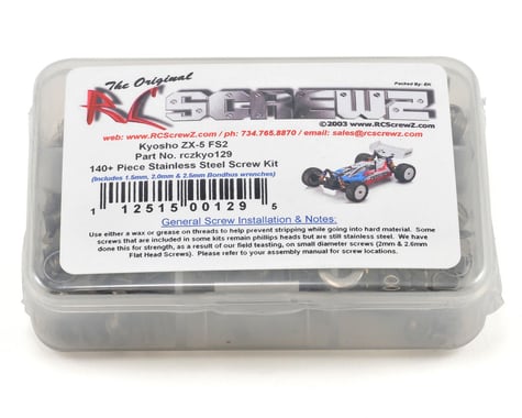 RC Screwz Kyosho ZX5 FS2 Stainless Steel Screw Kit