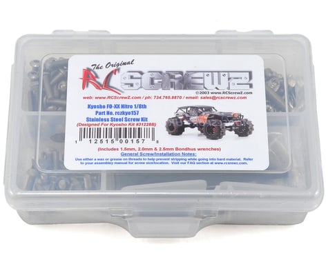RC Screwz Kyosho FO-XX Nitro 1/8th Stainless Steel Screw Kit