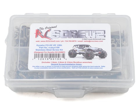 RC Screwz Kyosho FO-XX VE 1/8th Stainless Steel Screw Kit