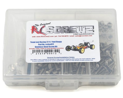 RC Screwz TLR 22-4 4wd Buggy Stainless Steel Screw Kit