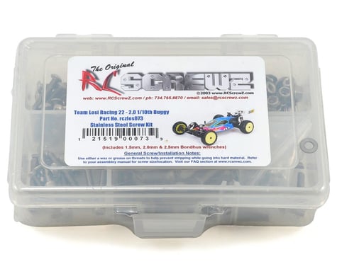 RC Screwz TLR 22 2.0 2wd Buggy Stainless Steel Screw Kit
