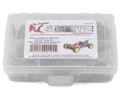 RC Screwz Team Losi 8IGHT X Nitro Stainless Steel Screw Kit