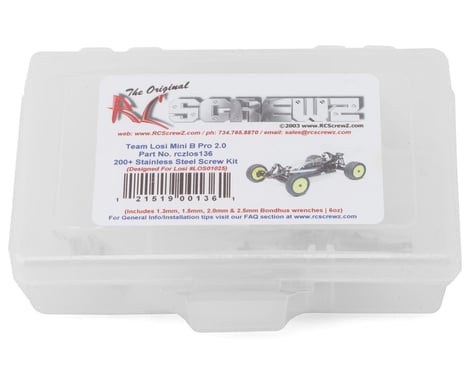 RC Screwz Losi Mini B Pro Roller Stainless Steel Screw Kit