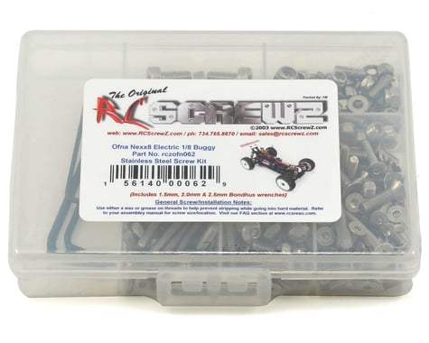 RC Screwz OFNA Nexx8 Electric 1/8 Buggy Stainless Steel Screw Kit