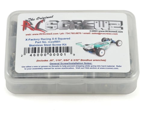 RC Screwz X Factory X-6 Squared Stainless Steel Screw Kit