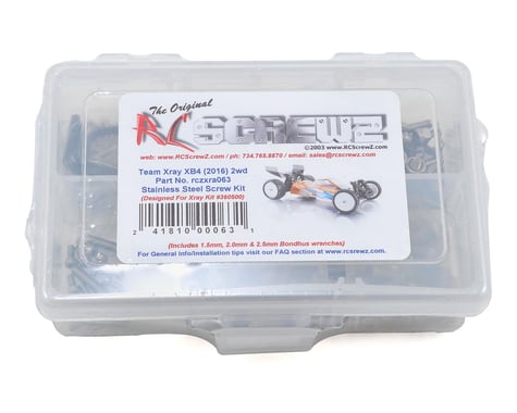 RC Screwz XRAY XB4 2016 2wd Buggy Stainless Steel Screw Kit