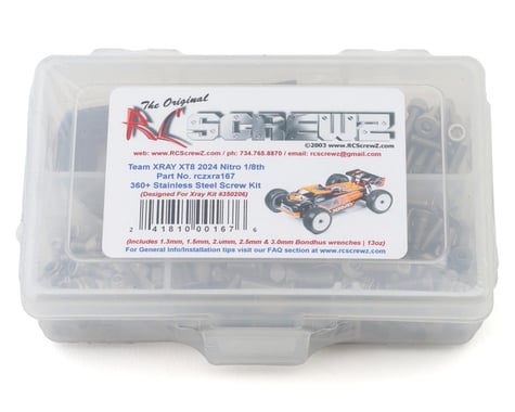 RC Screwz Team XRAY XT8 2024 1/8 Nitro Truggy Stainless Steel Screw Kit