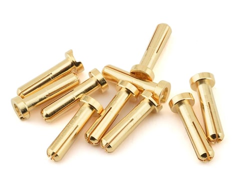 Ruddog 4mm Gold Male Bullet Plug (10) (18mm Long)