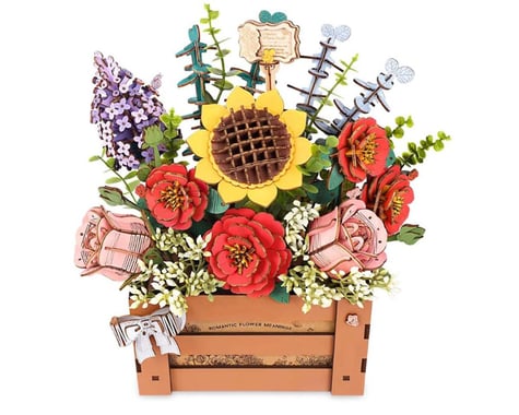 Robotime Wooden Flower Box DIY Miniature 3D Wooden Model Kit