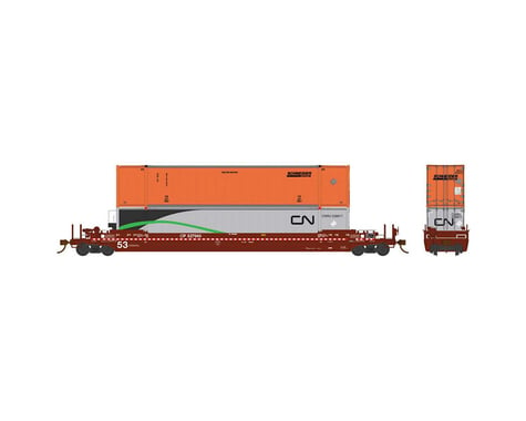 Rapido Trains HO 53'Well Car w/2 Containers, CPR #527040