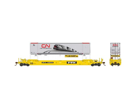 Rapido Trains HO 53'Well Car w/2 Containers, DTTX/TTX Co #645039