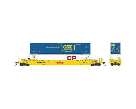 Rapido Trains HO 53'Well Car w/2 Containers, DTTX/TTX Co #652756