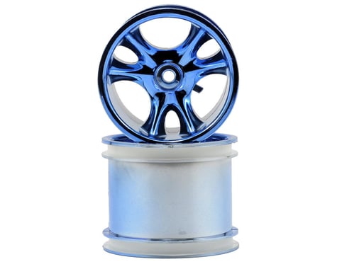RPM 12mm Hex "Clawz 6-Spoke" Traxxas Electric Rear Wheels (2) (Blue Chrome)