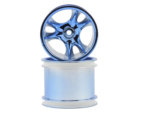 RPM "Clawz 6-Spoke" Traxxas Electric Front & Nitro Rear Wheels (2) (Blue Chrome)