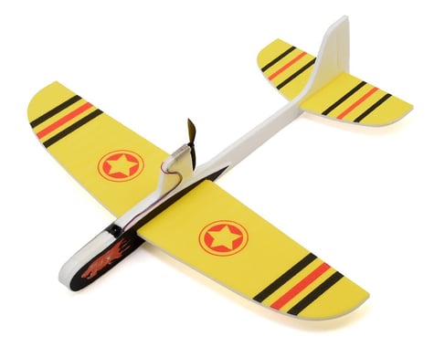 RaceTek Free Flight DIY Capacitor Powered Airplane Kit (Yellow)