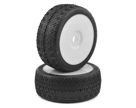 Raw Speed RC Stage Two 1/8 Buggy Pre-Mounted Tires (2) (White) (Clay)