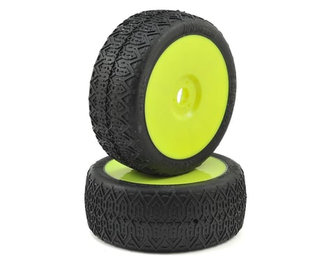 Raw Speed RC Stage Two 1/8 Buggy Pre-Mounted Tires (2) (Yellow) (Clay)