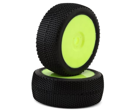 Raw Speed RC SuperMini 1/8 Buggy Pre-Mounted Tires (Yellow) (2) (Super Soft - Long Wear)