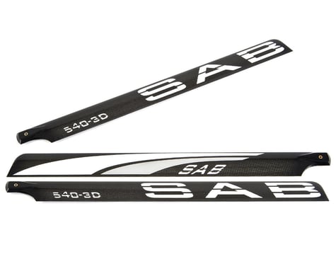 SAB Goblin 540mm Blackline 3D Carbon Fiber Main Blades (Silver) (3-Blade)