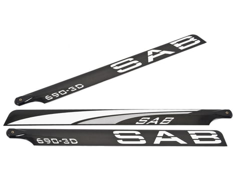 SAB Goblin 690mm Blackline 3D Carbon Fiber Main Blades (Silver) (3) (3-Blade)