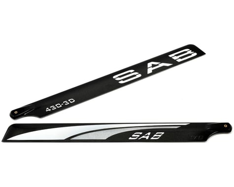 SAB Goblin 430mm "Blackline" 3D Carbon Fiber Main Blades (Silver)
