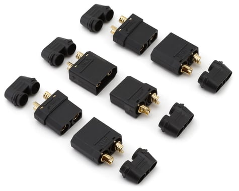 Samix XT90 Connectors (Black) (3 Male/3 Female)