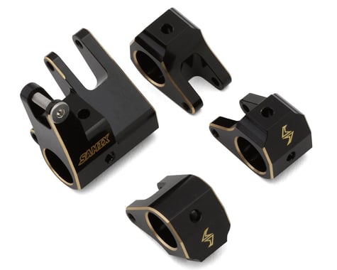 Samix SCX10 Pro Brass Lower Shock Suspension Link Mount Set (Black)