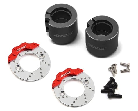Samix SCX10 II Aluminum Rear Brake Adapter w/Brake Rotor (Black) (2)