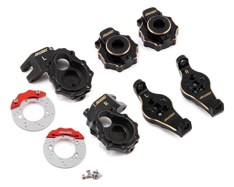 Samix TRX-4 Brass Steering Knuckle, C-Hub, Portal Cover & Scale Brake Rotor Set