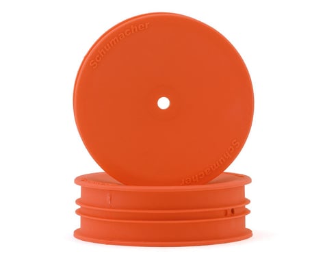 Schumacher 12mm 1/10 2WD Buggy Front Slim Hex Wheels (Orange) (2)