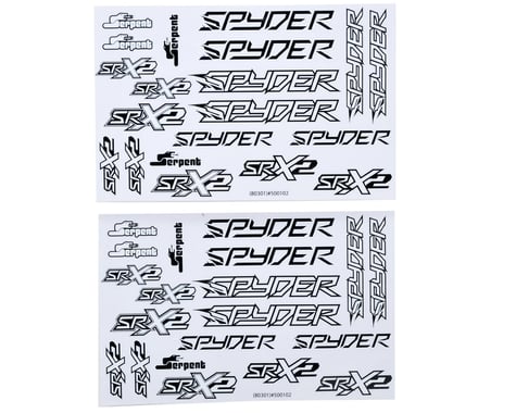 Serpent Spyder Decal Sheet (Black/White) (2)