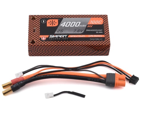 Spektrum RC 2S 100C Smart LiPo Shorty Pack Battery w/5mm Tubes (7.6V/4000mAh)