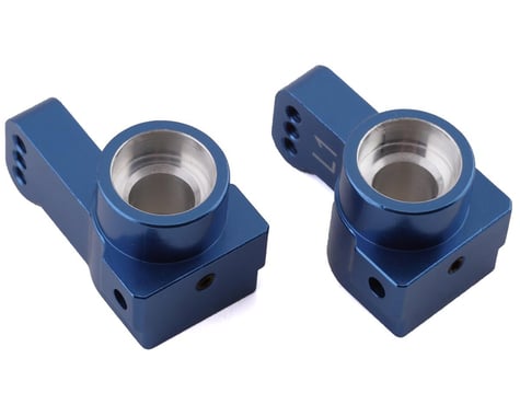ST Racing Concepts DR10 Aluminum 1° Toe-In Rear Hub Carriers (Blue) (2)