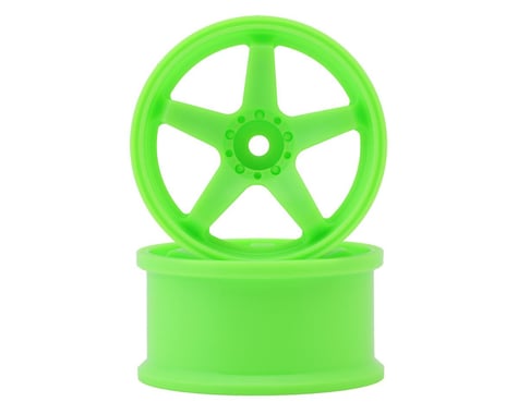 Topline N Model V3 High Traction Drift Wheels (Green) (2) (5mm Offset)